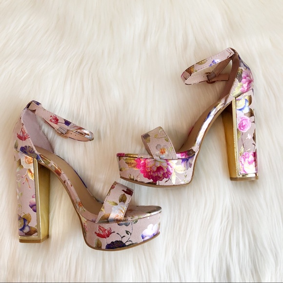 Charlotte Russe Shoes - Two piece gold trim platform sandals